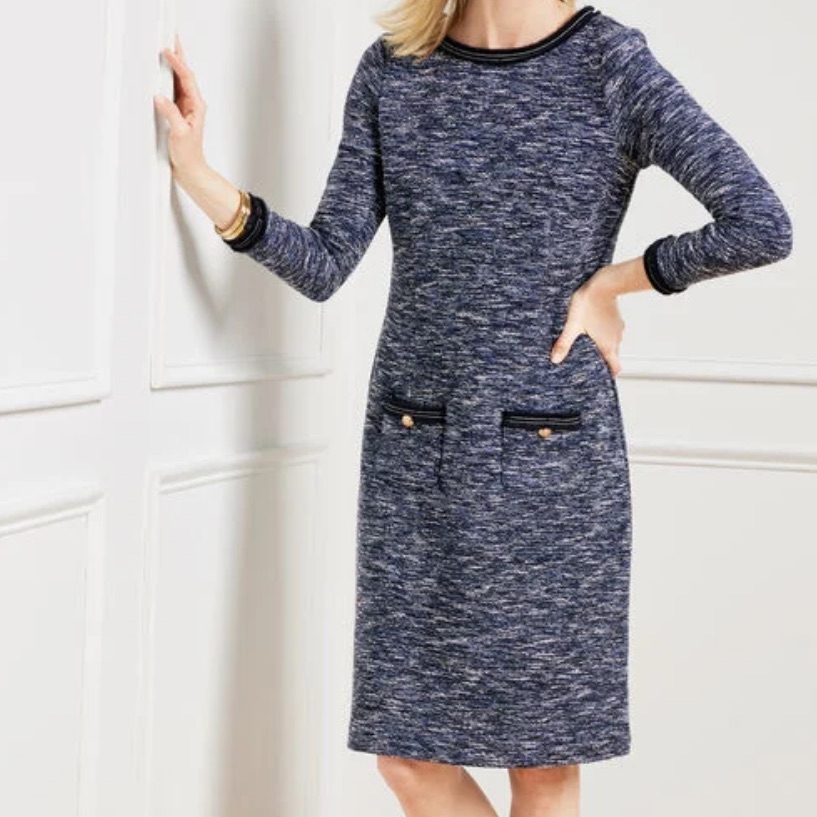 ! Nwt. Talbots Tweed Knit A-Line Dress